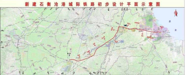 村庄的名单也已经公布,同时公布了石衡沧港城际铁路走向地图.图片