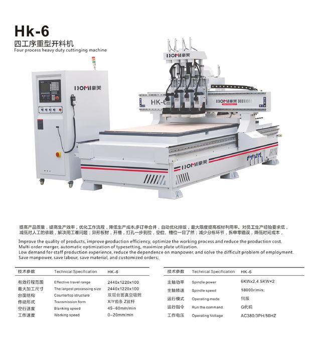 三工序数控开料机hm-c5 数控侧孔机hm-808sql 自动封边机hm-708qd