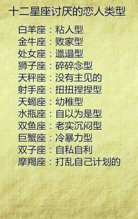 自以为是型双鱼座:沉闷老实型巨蟹座:冷仙女型双子座:自私自利摩羯座摩羯座暴力的大全图片图片