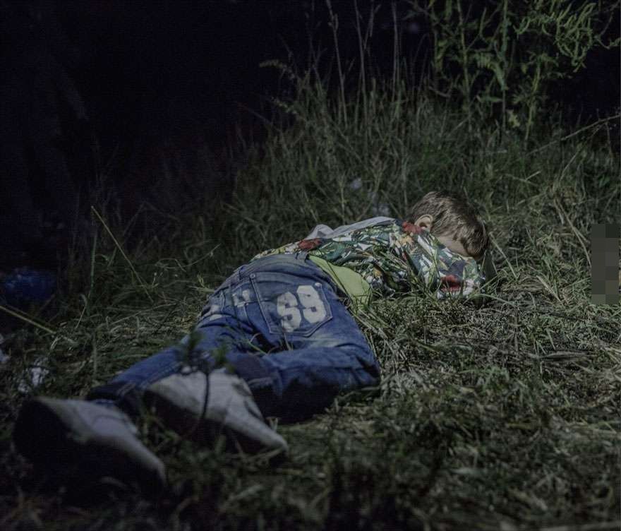 逃难中的叙利亚小孩