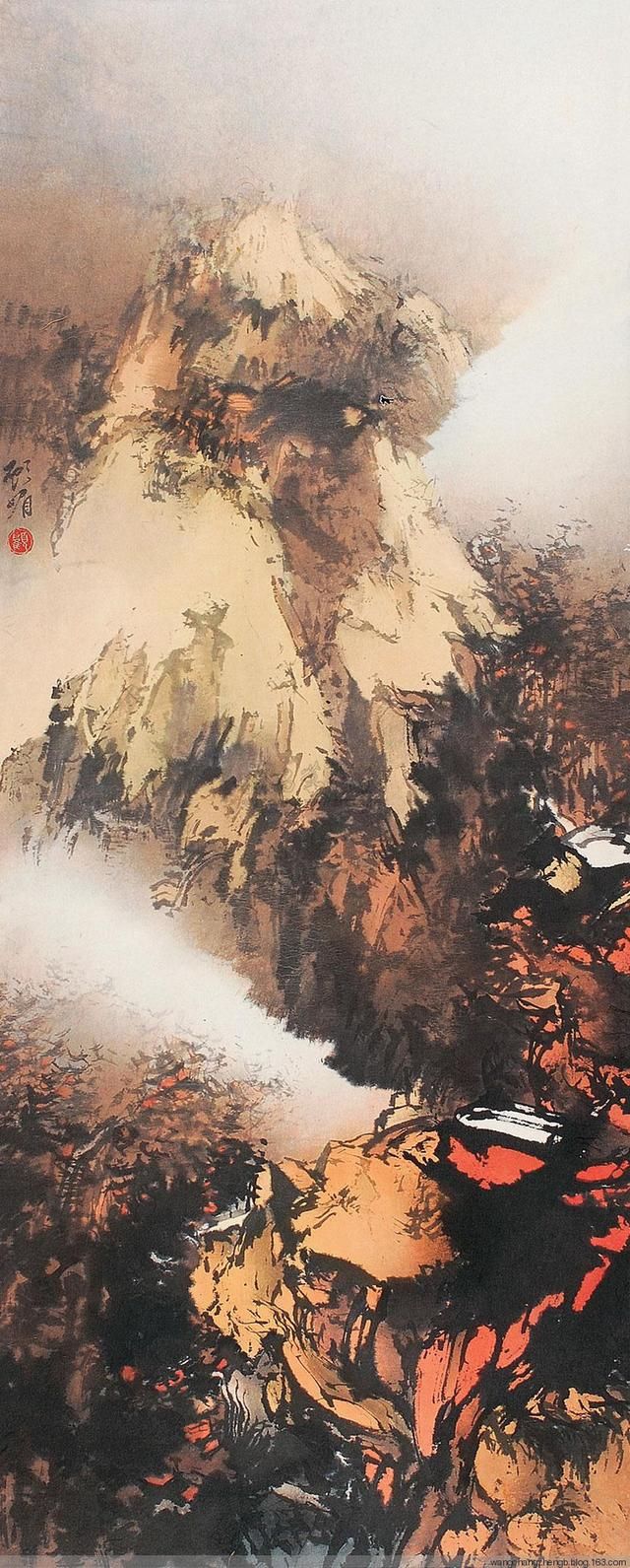 既吸收了赵少昂岭南画派的光影特色,又吸取了胡念祖写意山水的朦胧