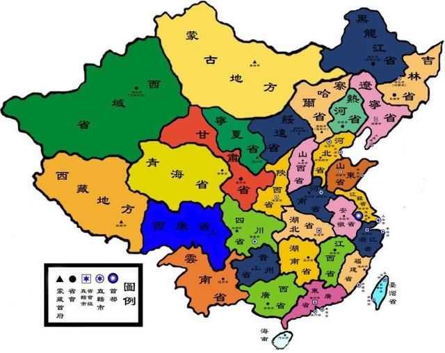 近代中国地图图片