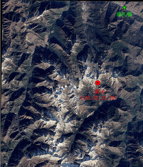 四川九寨沟县漳扎镇周边及景区地震前后卫星影像图