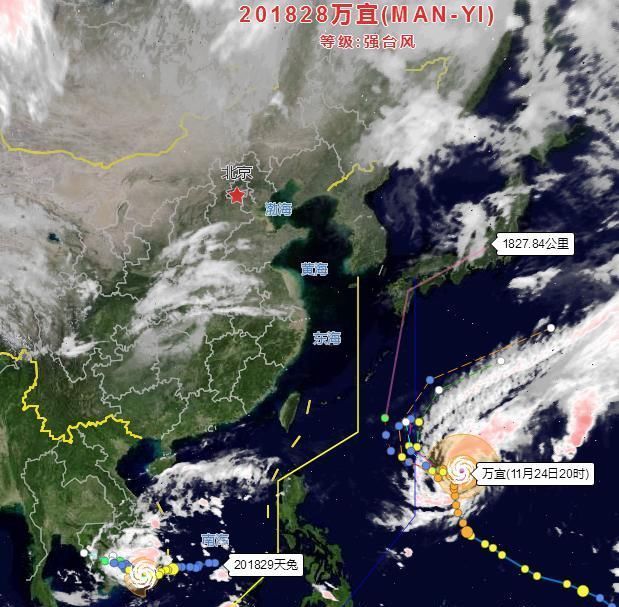 双台风袭来,14级强台风"万宜"突然急转弯,台风"天兔"将登陆