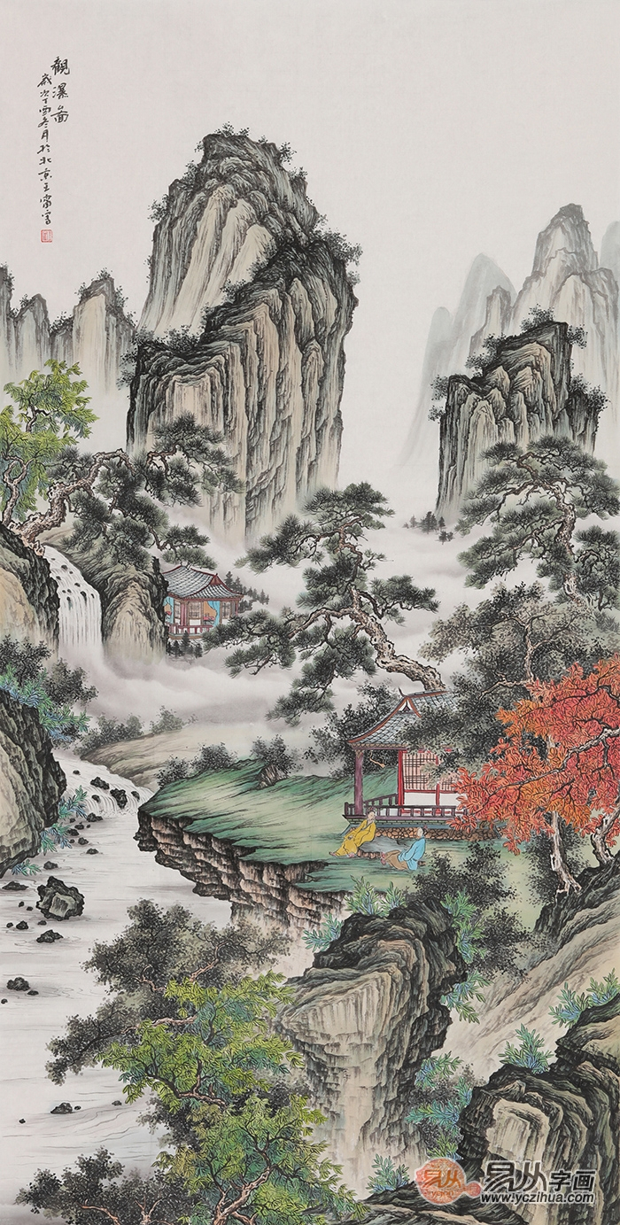 玄关里的山水画,多款名家山水画解读