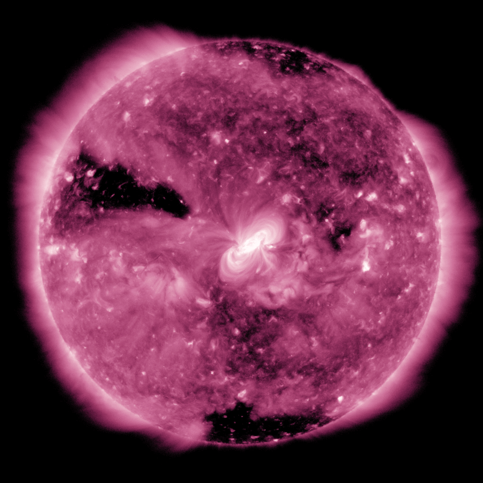 太阳动力学天文台从太空中观测到地球凌日产生的日食