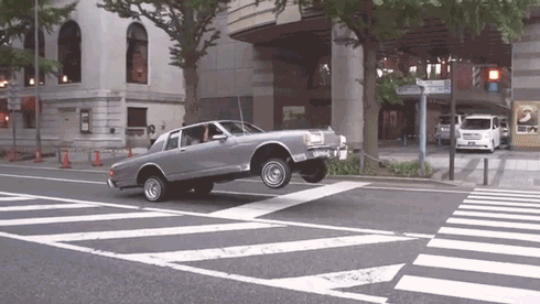 搞笑gif图:警察也是人,看见这么多美女也激动啊!