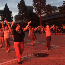 广场舞大妈们的王动了,一个专业的舞者,统领着整个公园的广场舞队