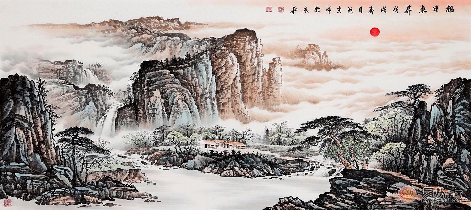 刘海青字画拍卖价格?精品山水画美景秀丽更艺术!