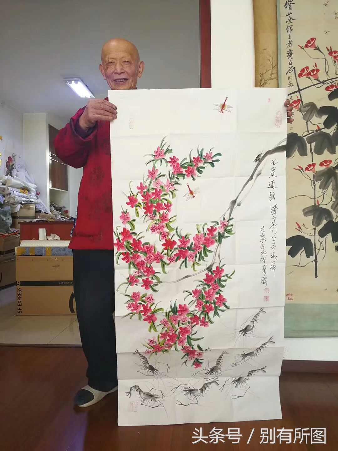 齐白石弟子董长青老师亲自展示国画花鸟画作品八幅图