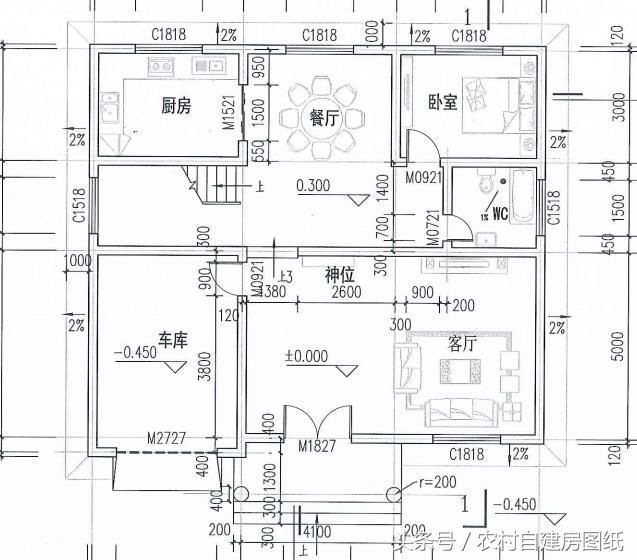 120平二层农村别墅,带车库和神位,6间卧室