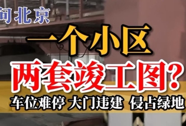 一个小区两套竣工图？车位难停，大门违建，侵占绿地。