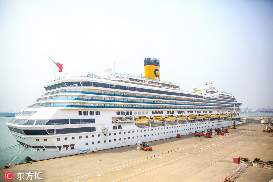 俯瞰中国自由贸易试验区国际邮轮母港 业务发
