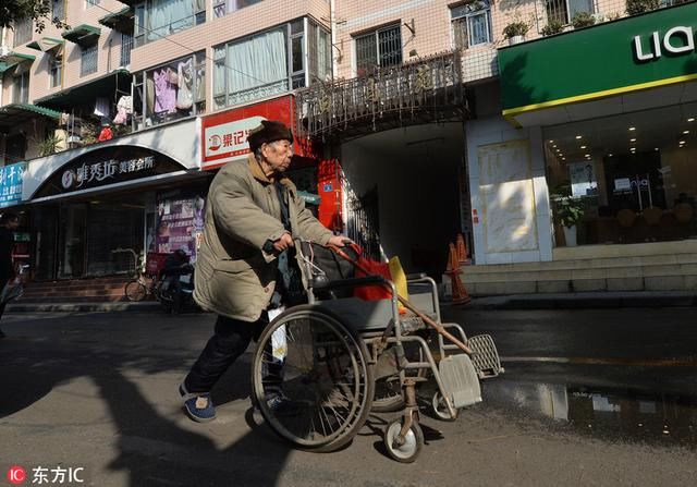 真爱无言!老伴儿离世 91岁大爷仍每天推着她坐