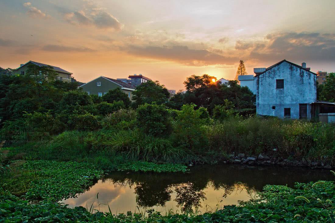 读睡精选古诗词 日暮炊烟屋上旋,蝉鸣蛙鼓响云