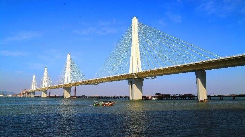 世界首座!大湾区重点工程珠机城际金海特大桥主跨合龙 世界首座!大湾区重点工程珠机城际金海特大桥主跨合龙