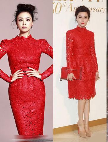 蒋欣比范冰冰胖了将近10斤,两人同穿连衣裙,蒋欣却赢在了气场!