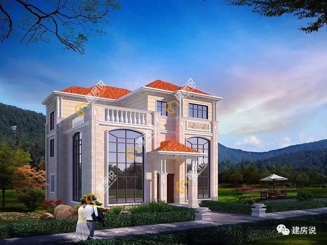 这么多的大落地窗农村别墅,盖房子都可以省很