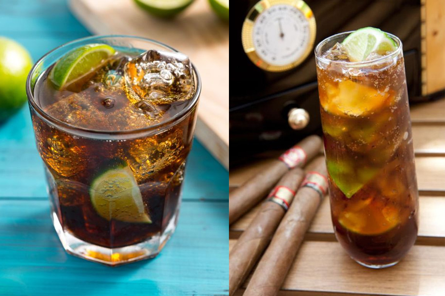 6.自由古巴 (Cuba Libre)此酒是由产自加勒比海区国家古巴的朗姆酒加可乐调制而成。在美国，一群人热热闹闹到了club里不点“自由古巴”，表示你有点落后。调制自由古巴的朗姆酒的口感复杂，因为由蔗糖提炼，骨子里非常热情且带点甜美，但是它又可以纯粹到有超高酒精度，所以由它调制的酒款大多浓烈。