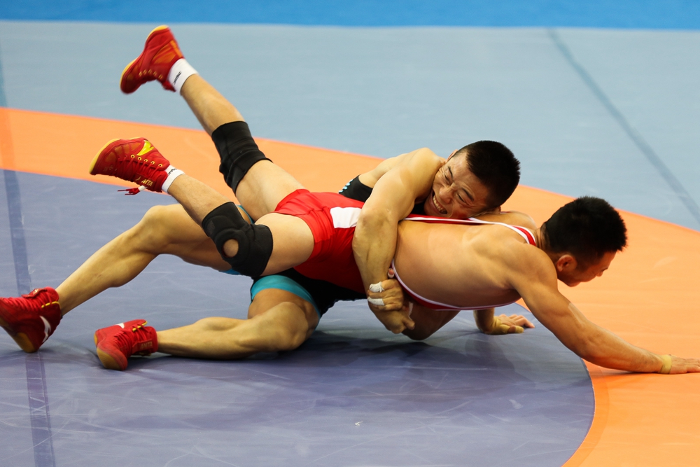 精彩图集:安徽摔跤健儿奋战全运 为我省再添一银