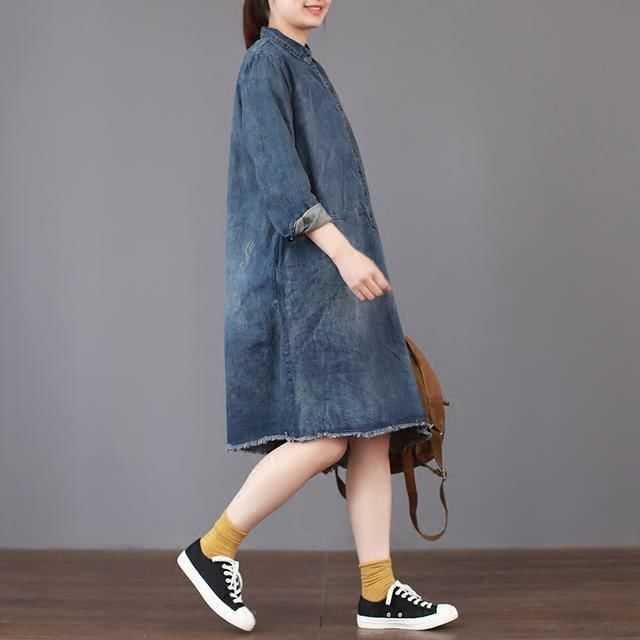 文艺棉麻长裙,微胖MM的小众穿搭,长裙复古轻