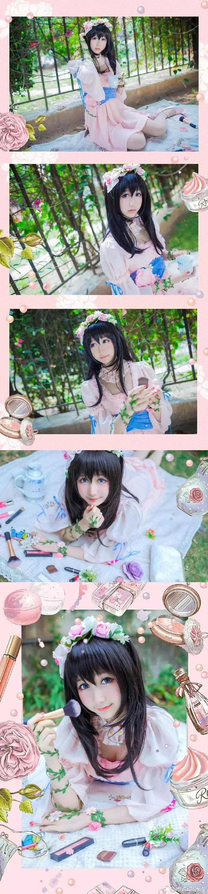 偶像大师灰姑娘女孩可爱唯美cos，甜美可人女孩鹭沢文香