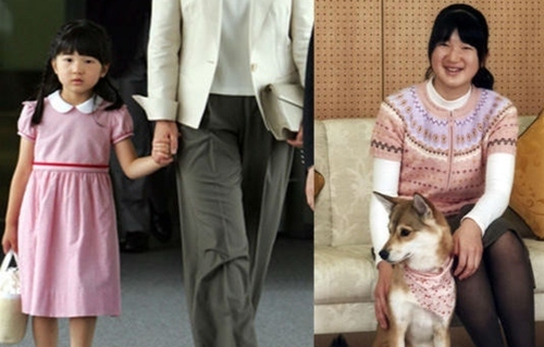 日本爱子公主小时候挺可爱的,长大就肥了,一样是粉色的服装.