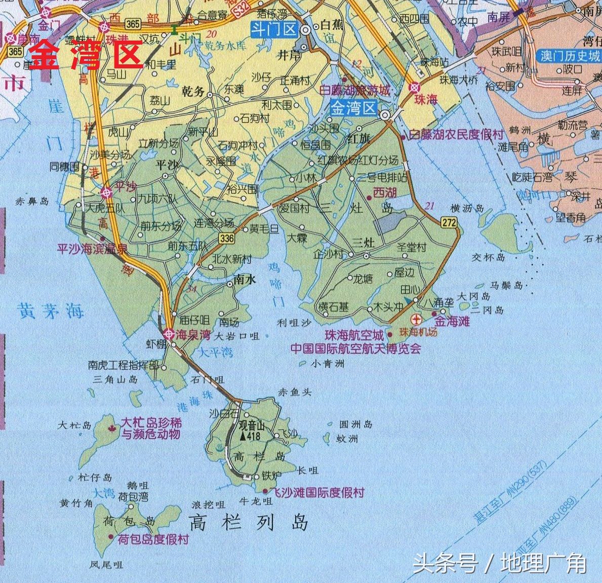 广东省珠海市行政区划地图
