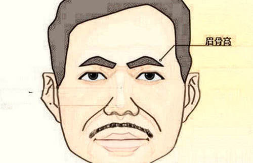 眉骨位于长眉毛的地方,此处高耸突出的男人,性格比较刁钻,为人孤僻