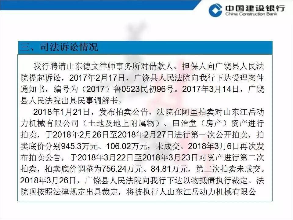 东营建行将拍卖大批抵押物