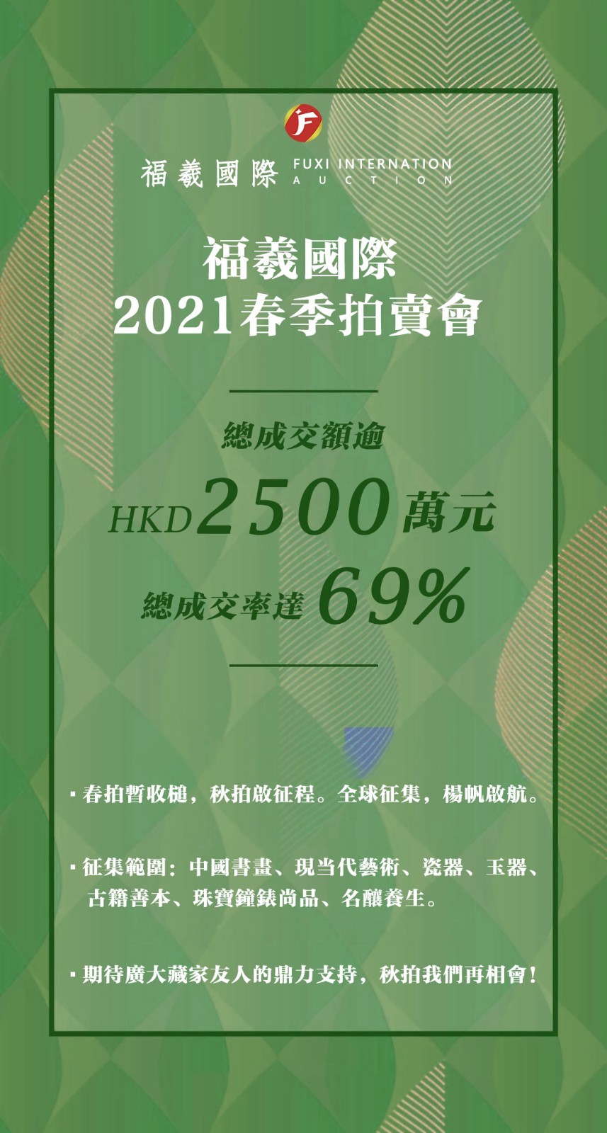 福羲拍�u香港2021｜春季拍�u��喜�@2500�f元，���仁仔�A�M收槌