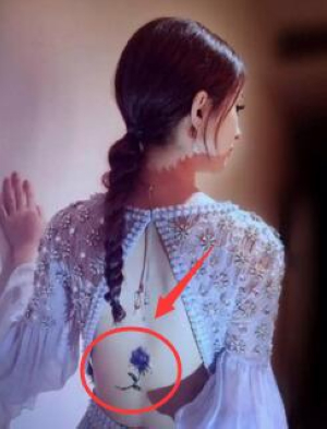 赵丽颖裸背花纹身有故事 精心藏腰部受伤部位