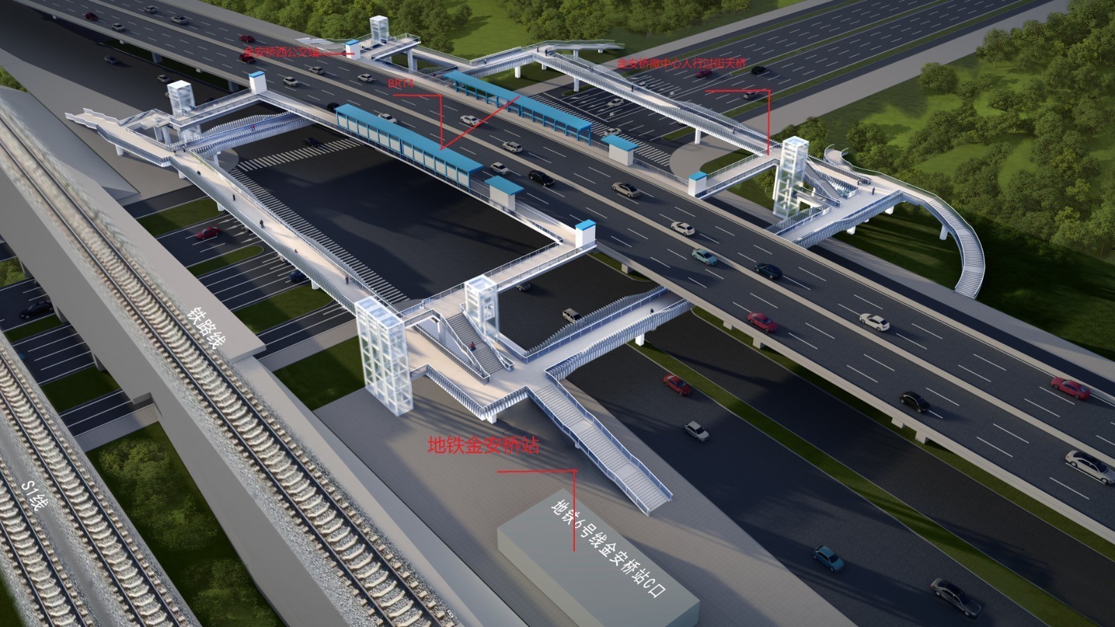 石景山区金安桥将建“口”字形过街天桥