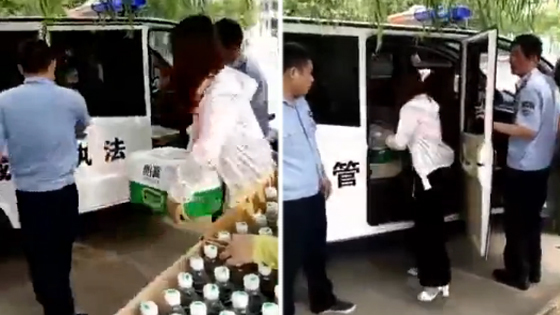 河南项城城管高考免费送水点索要矿泉水被开除