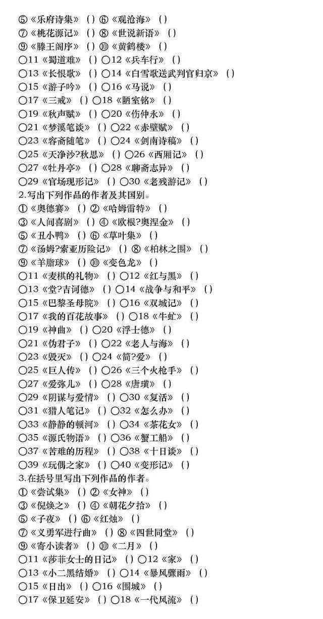 老师:高中语文文学常识最全汇总!可直接下载