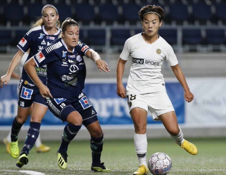 进球就是世界波,王霜欧冠首球被官方点赞,她已