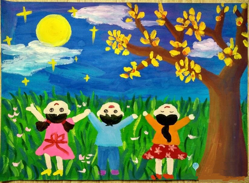 中秋节儿童画图片大全