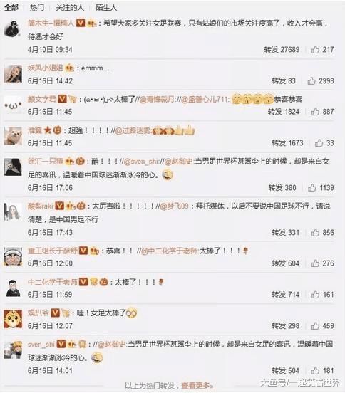 球迷翻出女足进2019世界杯,网友:别说中国足球