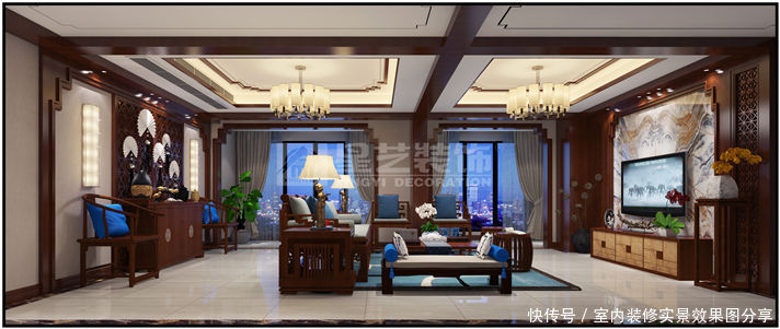 300平大平层新中式风格装修效果图,未来的趋势