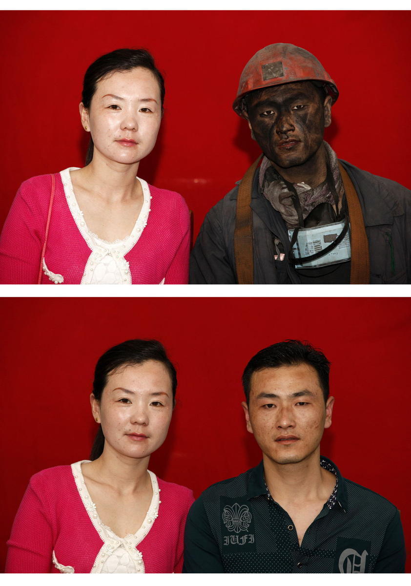心酸：下井前后夫妻照 矿工外貌判若两人