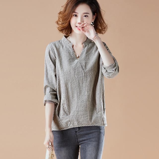 2018流行的棉麻衬衫,刺绣减龄款,只要39+女人