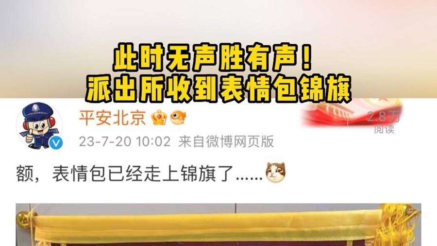 此时无声胜有声！派出所收到表情包锦旗