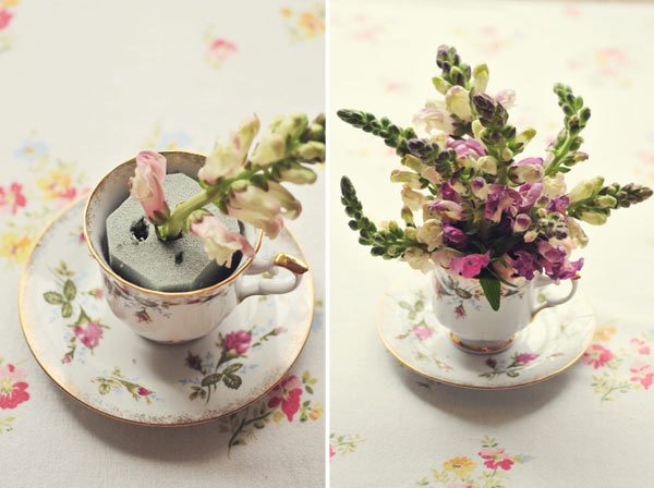茶杯插花艺术制作方法 图片来源自ruffledblog.com