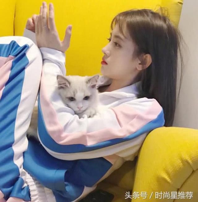 鞠婧祎不得了了,穿校服撸猫超迷人,网友:好像又