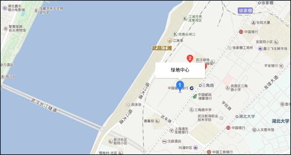 在建的武汉绿地中心(来源:百度地图)