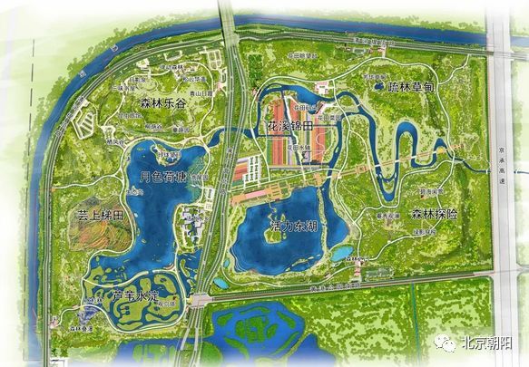 温榆河公园一期起步区3处城市森林黑桥规划效果图孙河郊野公园,金盏