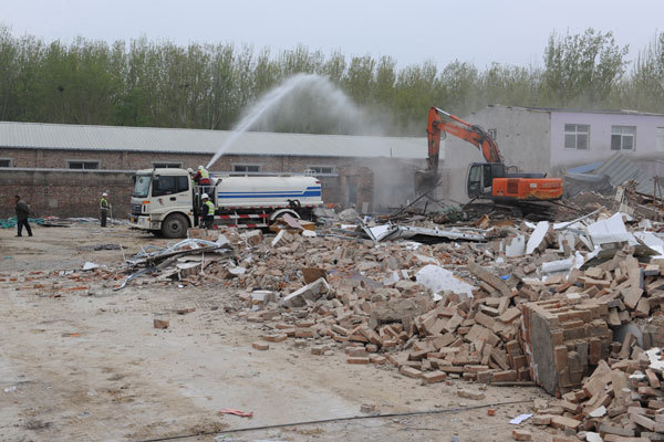 海淀区东马坊工业南区10000平方米违建被拆除 海淀区东马坊工业南区10000平方米违建被拆除