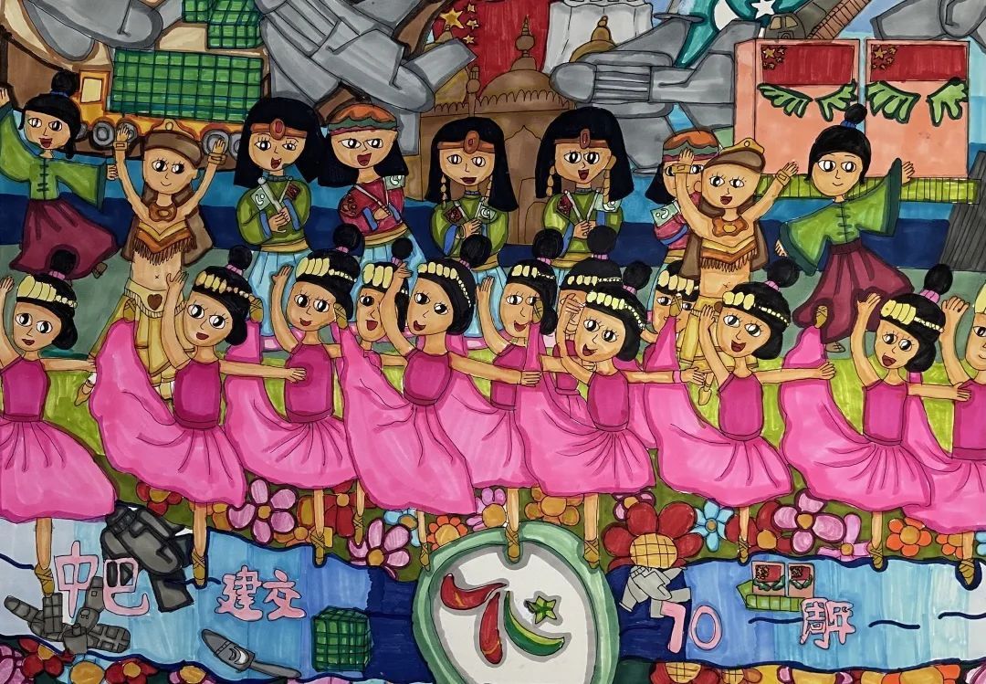 中巴建交70周年 青少年绘画比赛优秀作品在北京汽车博物馆展出