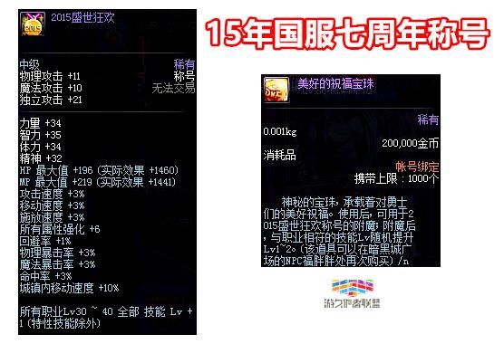 DNF韩服十周年奖励,称号宠物8部位时装统统都