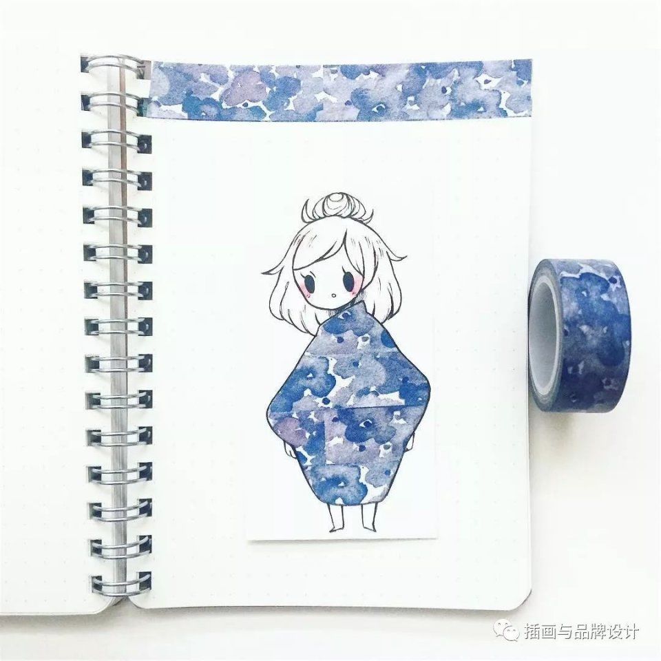 插画丨美爆了!超可爱纸胶带简笔画少女,一起来